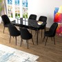 Extendable Dining Table & Chairs Set (7 Pieces) Zen - Black Marble, Black Black Marble
Black