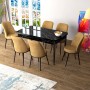 Extendable Dining Table & Chairs Set (7 Pieces) Zen - Black Marble, Cappuccino Black Marble
Cappuccino