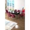 Extendable Dining Table & Chairs Set (7 Pieces) Zen - Black Marble, Burgundy Black Marble
Burgundy