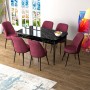 Extendable Dining Table & Chairs Set (7 Pieces) Zen - Black Marble, Burgundy Black Marble
Burgundy
