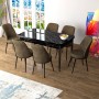 Extendable Dining Table & Chairs Set (7 Pieces) Zen - Black Marble, Brown Black Marble
Brown