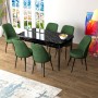 Extendable Dining Table & Chairs Set (7 Pieces) Zen - Black Marble, Khaki Black Marble
Khaki