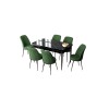 Extendable Dining Table & Chairs Set (7 Pieces) Zen - Black Marble, Khaki Black Marble
Khaki