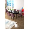 Extendable Dining Table & Chairs Set (7 Pieces) Zen - Black Marble, Dusty Rose Black Marble
Dusty Rose