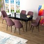 Extendable Dining Table & Chairs Set (7 Pieces) Zen - Black Marble, Dusty Rose Black Marble
Dusty Rose