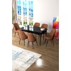 Extendable Dining Table & Chairs Set (7 Pieces) Zen - Black Marble, Tile Red Black Marble
Tile Red