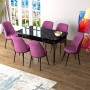 Extendable Dining Table & Chairs Set (7 Pieces) Zen - Black Marble, Purple Black Marble
Purple
