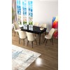 Extendable Dining Table & Chairs Set (7 Pieces) Zen - Black Marble, Cream Black Marble
Cream