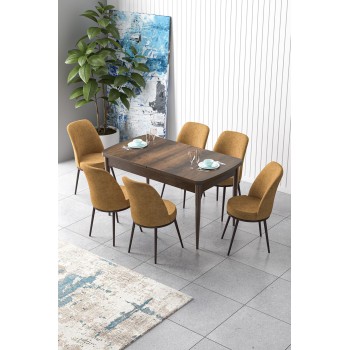 Extendable Dining Table & Chairs Set (7 Pieces) Zen - Baroque, Cappuccino Baroque
Cappuccino