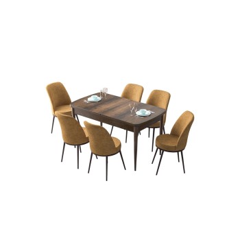 Extendable Dining Table & Chairs Set (7 Pieces) Zen - Baroque, Cappuccino Baroque
Cappuccino