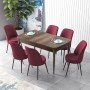 Extendable Dining Table & Chairs Set (7 Pieces) Zen - Baroque, Burgundy Baroque
Burgundy