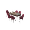 Extendable Dining Table & Chairs Set (7 Pieces) Zen - Baroque, Burgundy Baroque
Burgundy