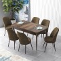 Extendable Dining Table & Chairs Set (7 Pieces) Zen - Baroque, Brown Baroque
Brown