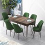 Extendable Dining Table & Chairs Set (7 Pieces) Zen - Baroque, Khaki Baroque
Khaki