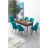 Extendable Dining Table & Chairs Set (7 Pieces) Zen - Baroque, Turquoise Baroque
Turquoise