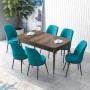 Extendable Dining Table & Chairs Set (7 Pieces) Zen - Baroque, Turquoise Baroque
Turquoise