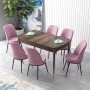 Extendable Dining Table & Chairs Set (7 Pieces) Zen - Baroque, Pink Baroque
Pink