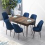 Extendable Dining Table & Chairs Set (7 Pieces) Zen - Baroque, Navy Blue Baroque
Navy Blue