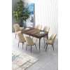 Extendable Dining Table & Chairs Set (7 Pieces) Zen - Baroque, Cream Baroque
Cream
