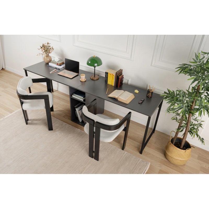 Hanah Home Study Desk Twin Study Desk - Anthracite Anthracite
Black