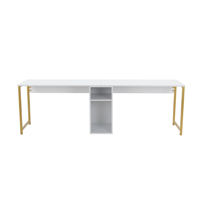 Hanah Home Study Desk Twin Study Desk - White White 
Gold