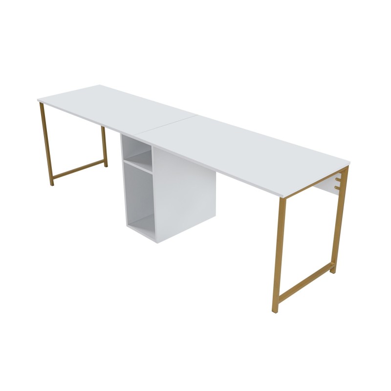 Hanah Home Study Desk Twin Study Desk - White White 
Gold
