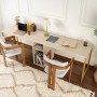 Study Desk Twin Study Desk - Travertine, Gold Travertine 
Gold