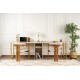 Hanah Home Study Desk Twin Study Desk - Travertine, Gold Travertine 
Gold