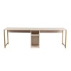 Hanah Home Study Desk Twin Study Desk - Travertine, Gold Travertine 
Gold