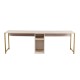 Hanah Home Study Desk Twin Study Desk - Travertine, Gold Travertine 
Gold