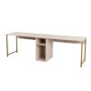 Hanah Home Study Desk Twin Study Desk - Travertine, Gold Travertine 
Gold