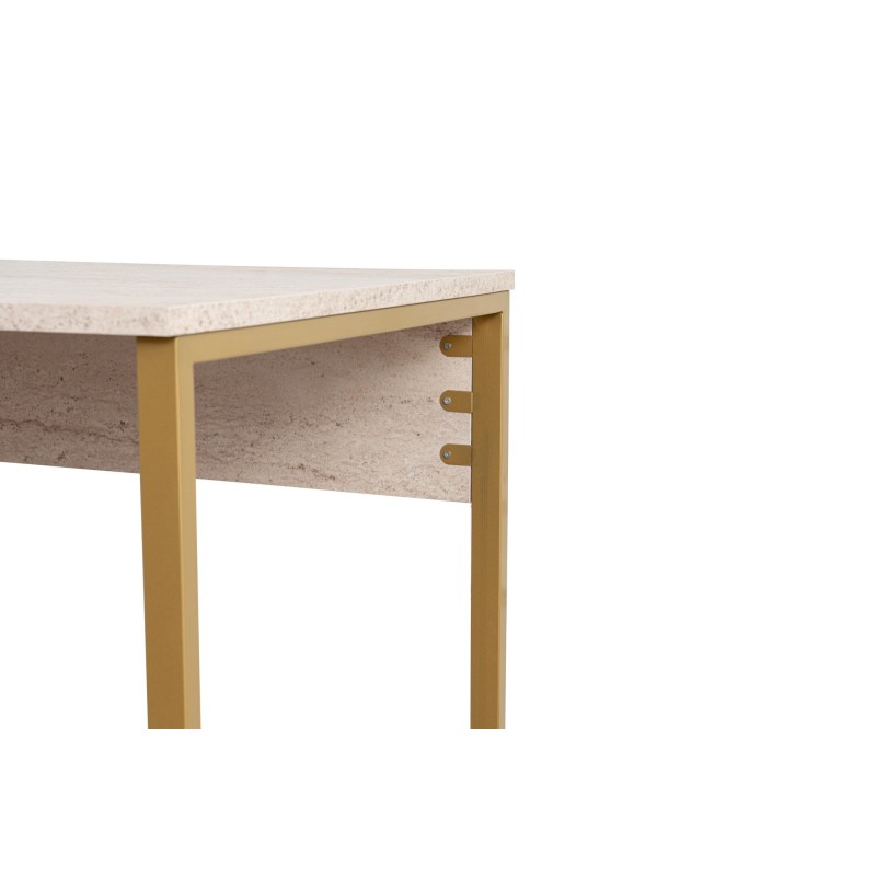 Hanah Home Study Desk Twin Study Desk - Travertine, Gold Travertine 
Gold