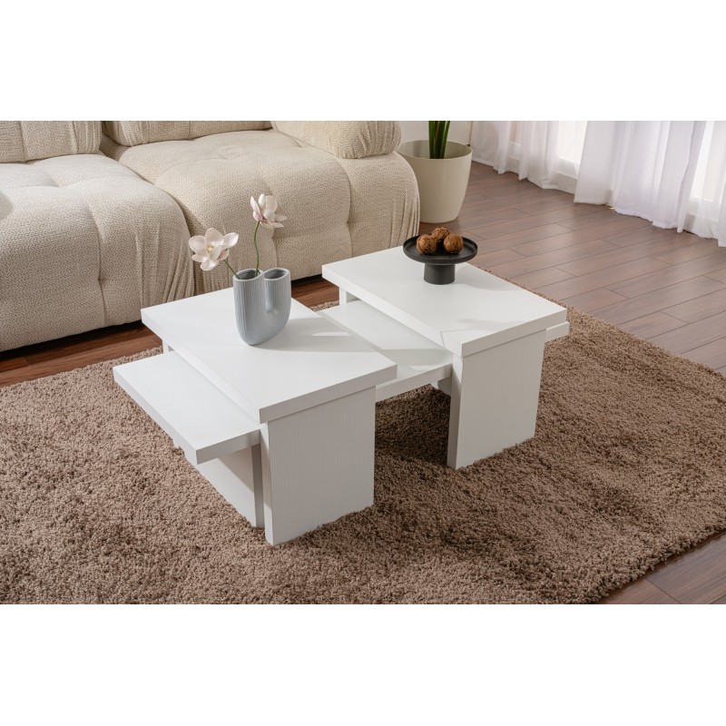 Hanah Home Coffee Table Sanctuary - Wood White Wood White