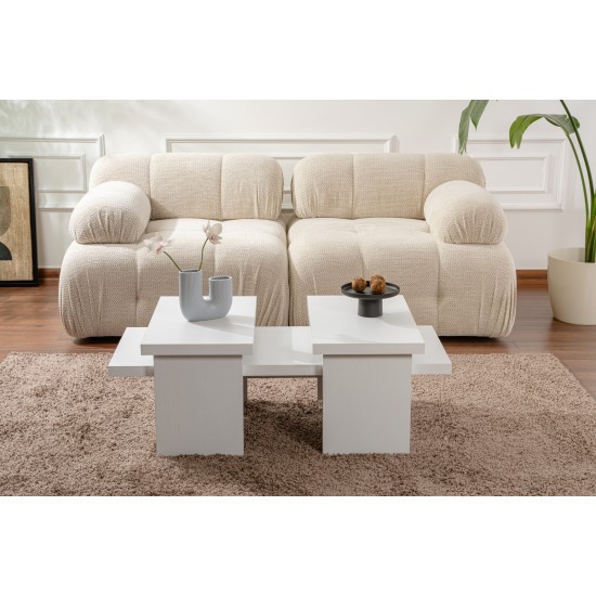 Hanah Home Coffee Table Sanctuary - Wood White Wood White