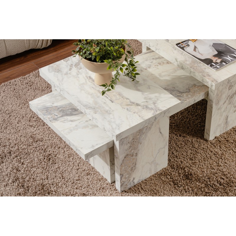 Hanah Home Coffee Table Sanctuary - Fressia Marble Freesia Marble