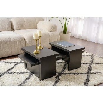 Coffee Table Sanctuary - Wood Black Wood Black