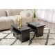 Coffee Table Sanctuary - Wood Black Wood Black Hanah Home Coffee Table Sanctuary - Wood Black Wood Black