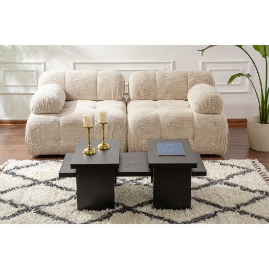Coffee Table Sanctuary - Wood Black Wood Black Hanah Home Coffee Table Sanctuary - Wood Black Wood Black