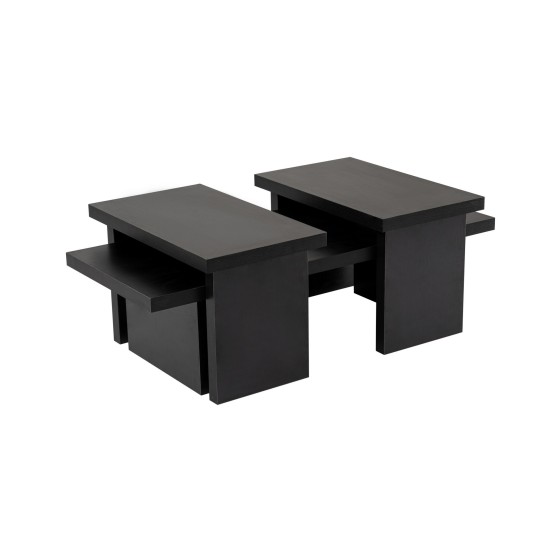 Coffee Table Sanctuary - Wood Black Wood Black Hanah Home Coffee Table Sanctuary - Wood Black Wood Black