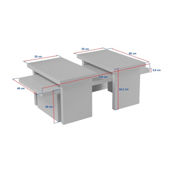 Coffee Table Sanctuary - Grey Grey Hanah Home Coffee Table Sanctuary - Grey Grey