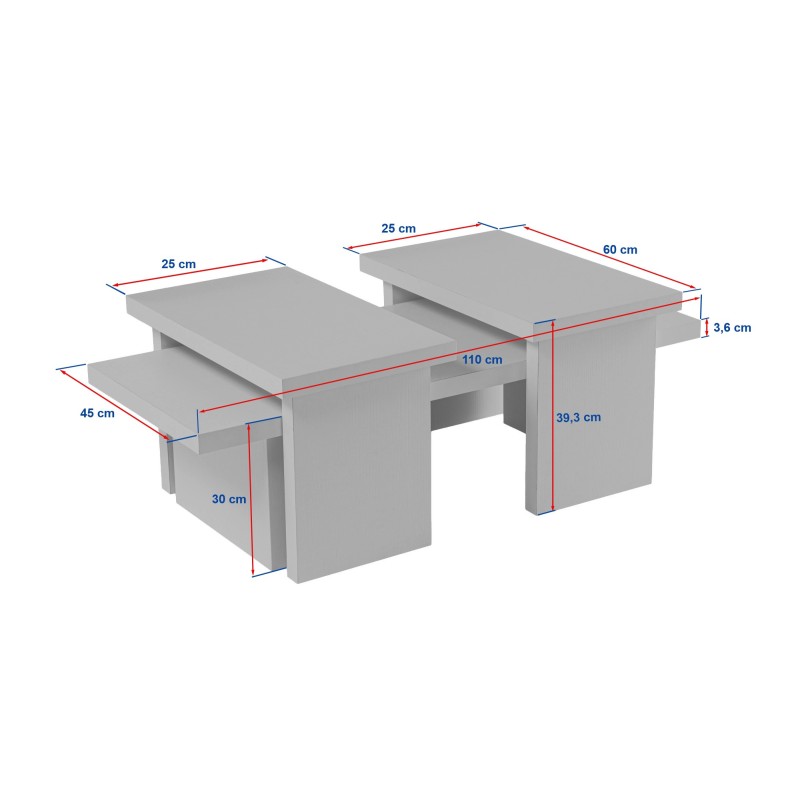 Hanah Home Coffee Table Sanctuary - Grey Grey