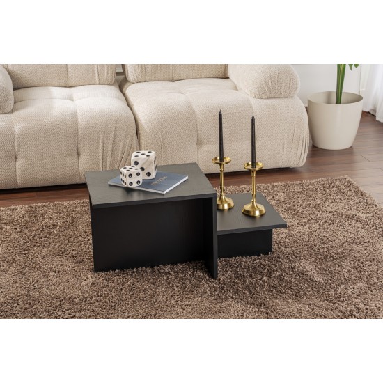 Coffee Table Harmony - Wood Black Wood Black Hanah Home Coffee Table Harmony - Wood Black Wood Black