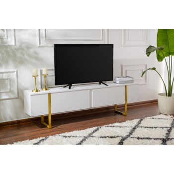 TV Stand Serenity - White, Gold White
Gold