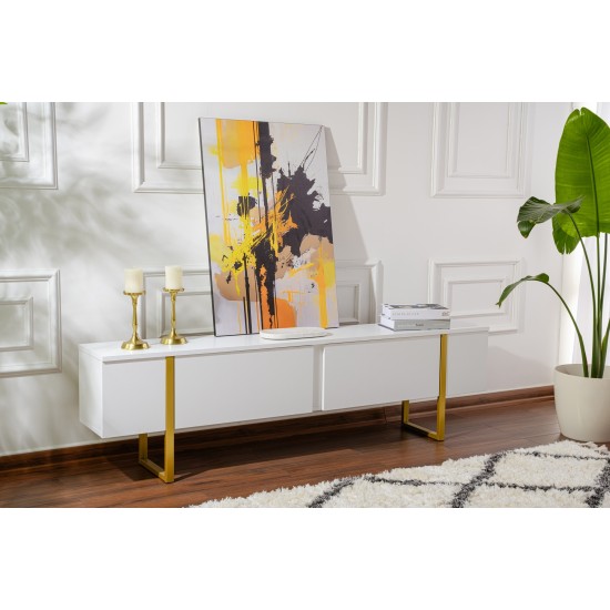 TV Stand Serenity - White, Gold White
Gold Hanah Home TV Stand Serenity - White, Gold White
Gold