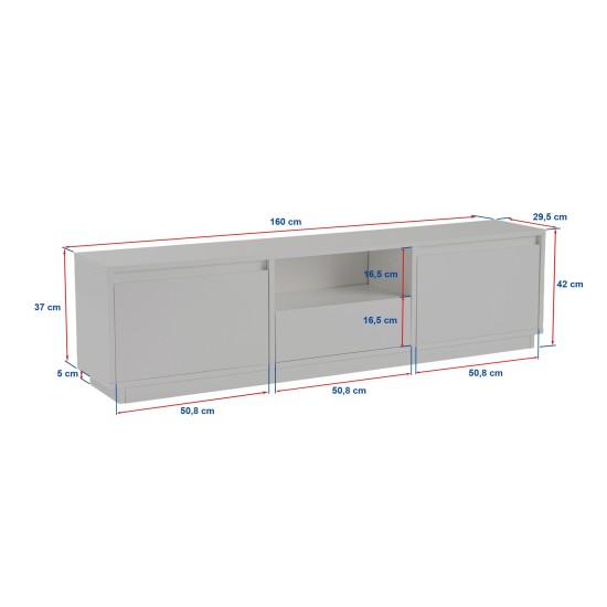 Hanah Home TV Stand Vanguard - Travertine Travertine