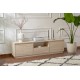 Hanah Home TV Stand Vanguard - Travertine Travertine