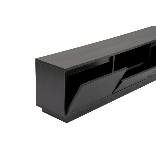 TV Stand Vanguard - Wood Black Wood Black Hanah Home TV Stand Vanguard - Wood Black Wood Black