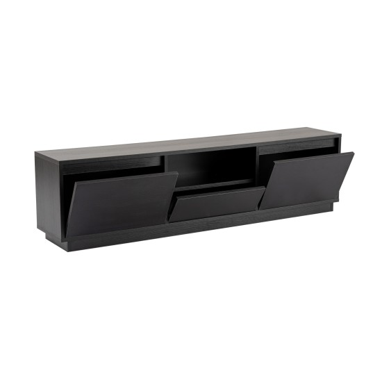 TV Stand Vanguard - Wood Black Wood Black Hanah Home TV Stand Vanguard - Wood Black Wood Black