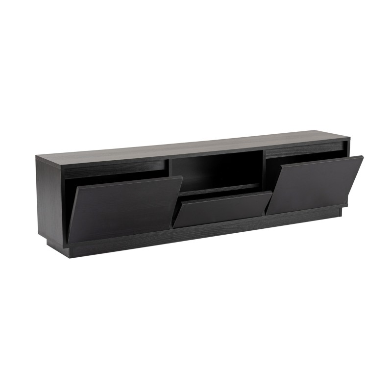 Hanah Home TV Stand Vanguard - Wood Black Wood Black