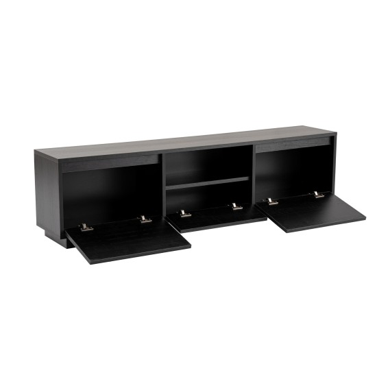 TV Stand Vanguard - Wood Black Wood Black Hanah Home TV Stand Vanguard - Wood Black Wood Black